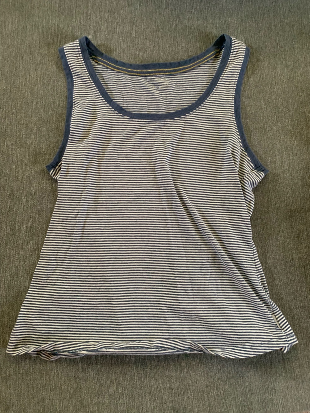Eddie Bauer Striped Tank Top in Navy Trim White Stripes
